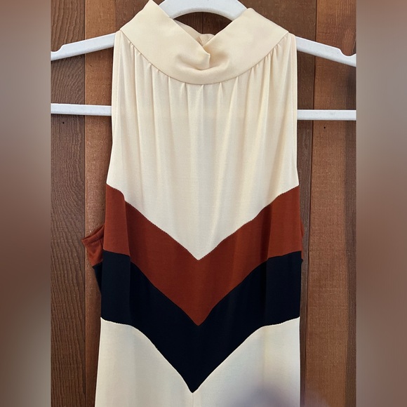 Incredible Vintage 70s Handmade Chevron Maxi Dress Gown - Picture 3 of 9